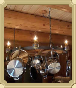 Wheel Ceiling Lamp with pots and pans